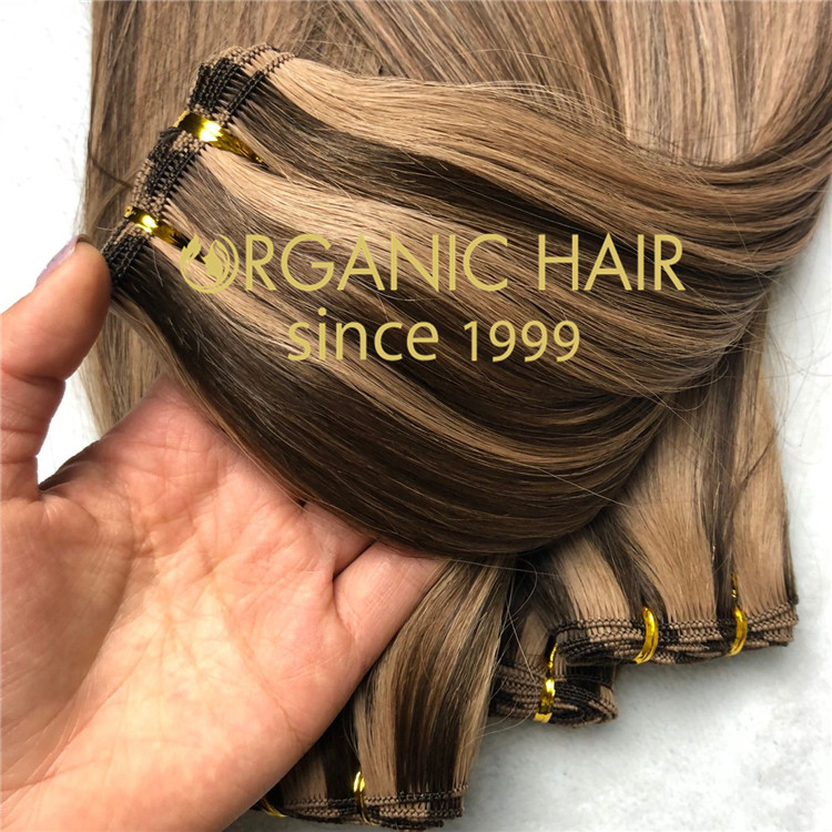 Full cuticle double drawn custom color halo hair extensions  CC124